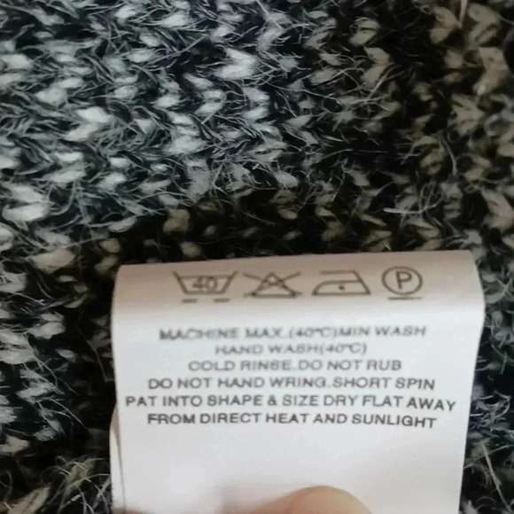 Irish gray and white plaid sweater coat XL - Picture 4 of 6